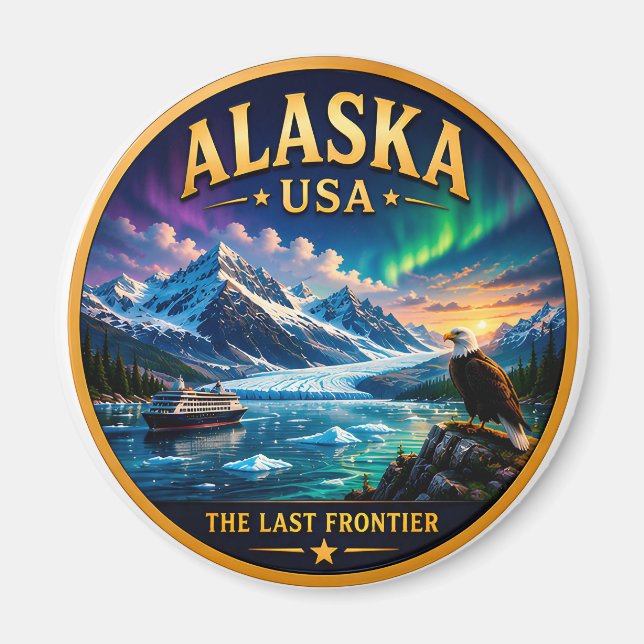 Alaska Last Frontier State Pride Magnet (Front)