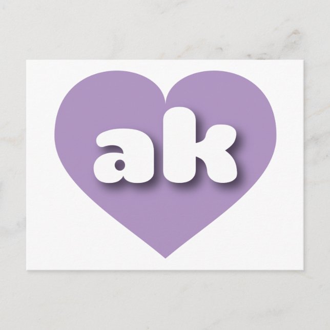 Alaska lavender heart - I love ak Postcard (Front)