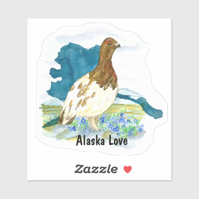 Alaska Love Willow Ptarmigan Bird Nature Souvenir (Sheet)