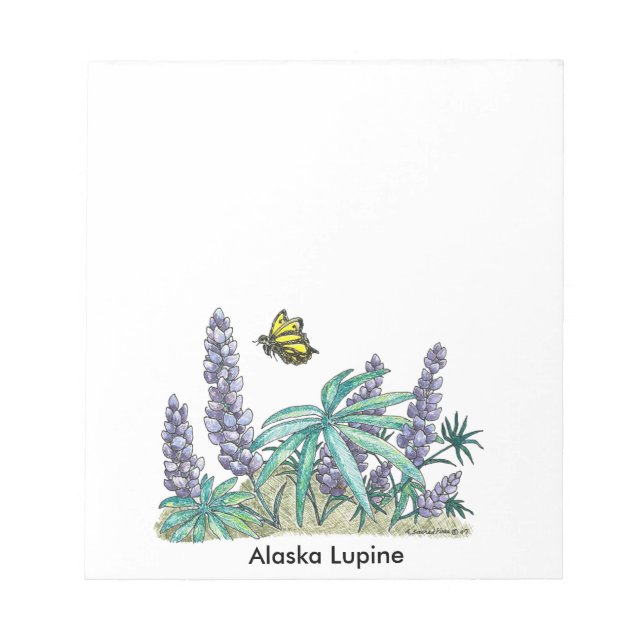 Alaska Lupine Watercolor 40 Pg. Notepad (Front)