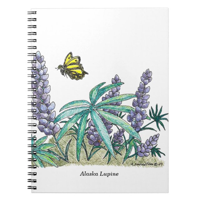 Alaska Lupine Watercolor Notebook (Front)