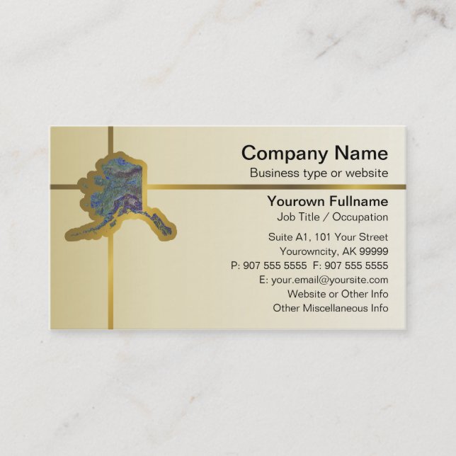 Alaska Map Business Card (Front)
