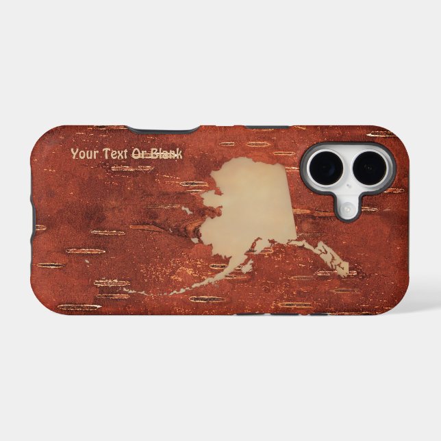 Alaska Map On Inner Birch Bark (Back (Horizontal))