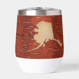 Alaska Map On Inner Birch Bark