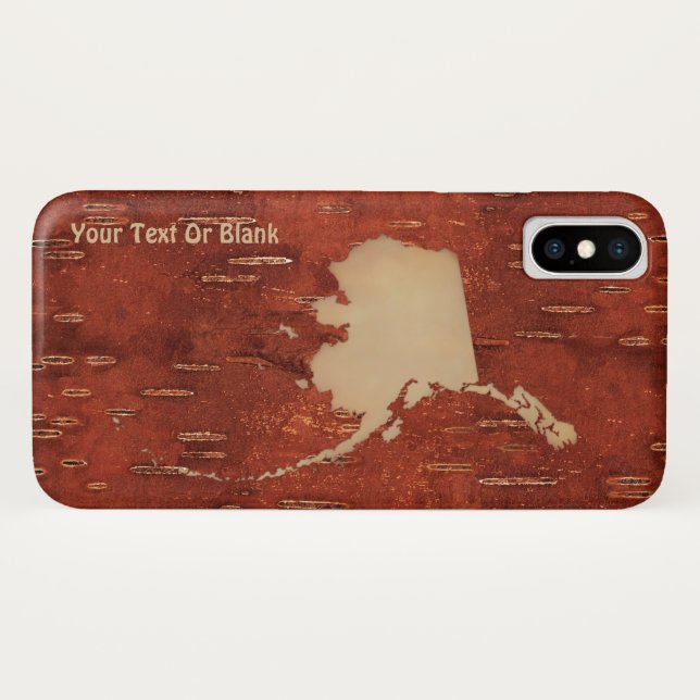 Alaska Map On Inner Birch Bark Case-Mate iPhone Case (Back (Horizontal))