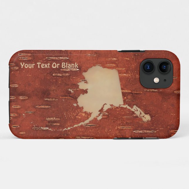 Alaska Map On Inner Birch Bark Case-Mate iPhone Case (Back (Horizontal))