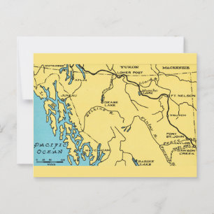 Alaska Map Vintage Postcard 