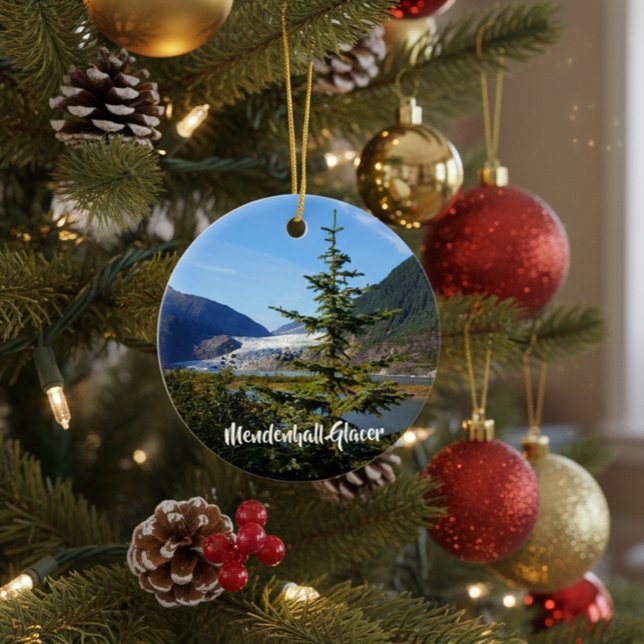 Alaska Mendenhall Glacer Juneau Ceramic Tree Decoration (Creator Uploaded)