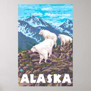 Alaska - Mountain Goats Poster