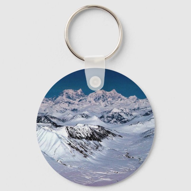 Alaska Mountain Range - Aerial View Key Ring (Front)