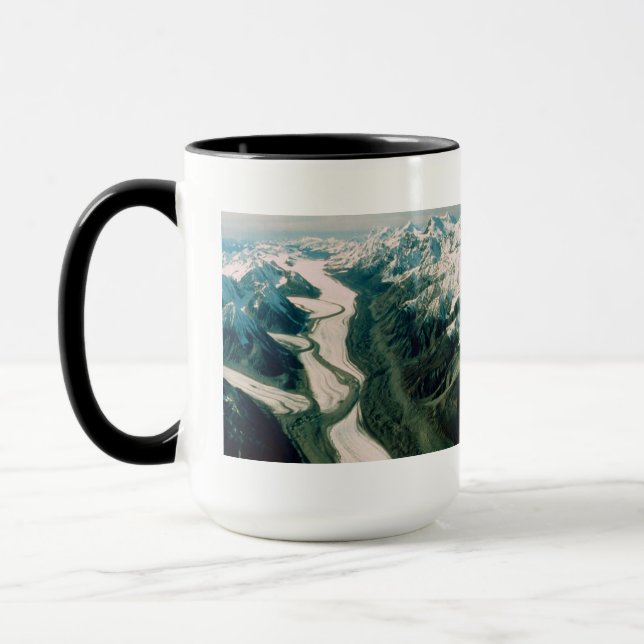Alaska Mountain Range-Aerial View Mug (Left)