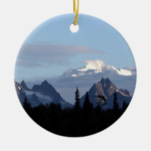 Alaska Mountain Range Denali Ceramic Tree Decoration