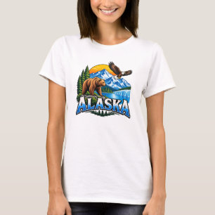Alaska Mountains and Bear T-Shirt