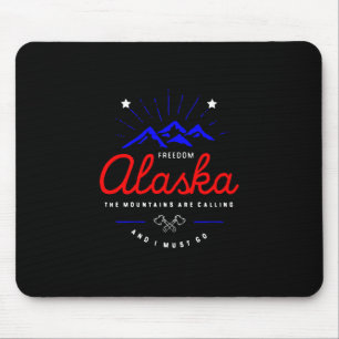 Alaska Mountains are Calling I Must Go Dark Colour Mouse Mat