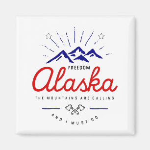 Alaska Mountains are Calling I Must Go Light-Color Magnet