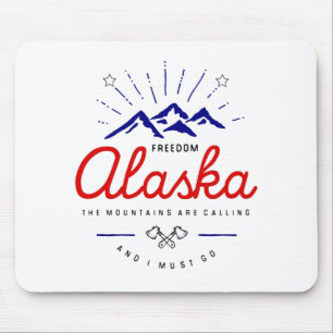 Alaska Mountains are Calling I Must Go Light-Color Mouse Mat