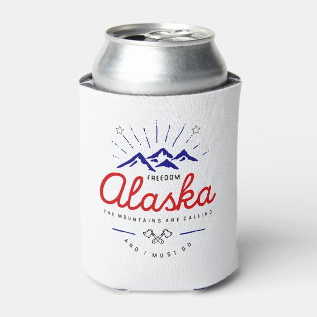 Alaska Mountains are Calling I Must Go Light-Colou Can Cooler (Can Front)