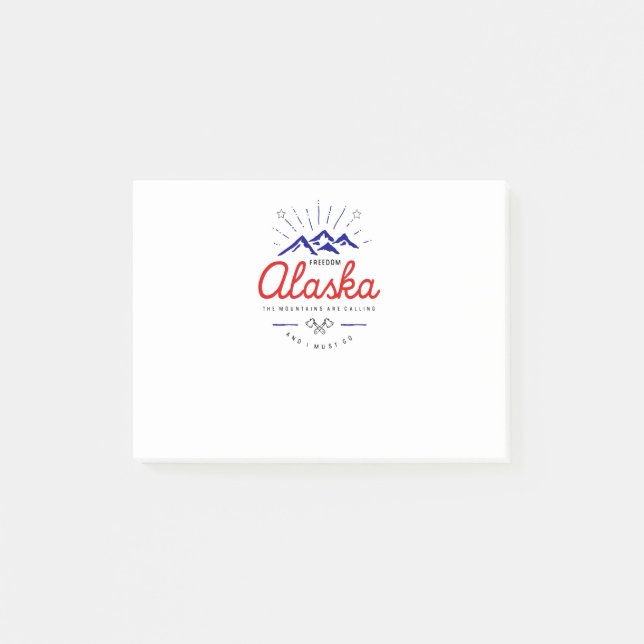 Alaska Mountains are Calling I Must Go Light-Colou Post-it Notes (Front)