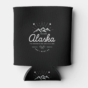 Alaska Mountains are Calling I Must Go Mono Dark Can Cooler