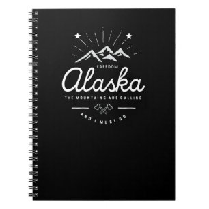 Alaska Mountains are Calling I Must Go Mono Dark Notebook