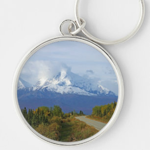 Alaska Mountains Tree Nature Forest Destiny Season Key Ring