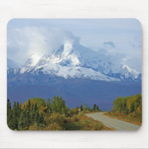 Alaska Mountains Tree Nature Forest Destiny Season Mouse Mat