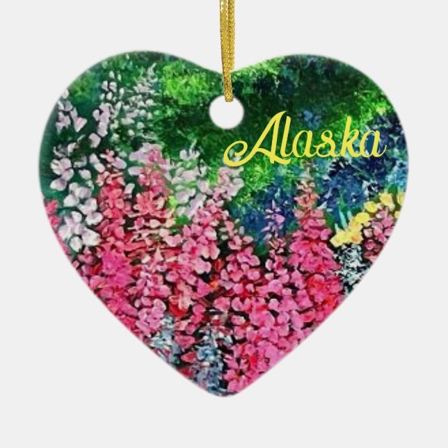 Alaska Mountains wi_Alaska Ceramic Tree Decoration (Front)