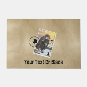 Alaska Muskox Postage Stamp Souvenir Doormat