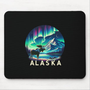 Alaska Northern Lights Aurora Viewing Moose Vacati Mouse Mat