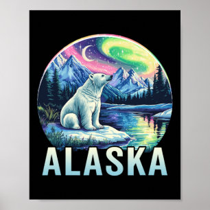 Alaska Northern Lights Aurora Viewing Vacation Ala Poster