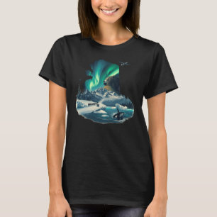 Alaska Northern Lights Grizzly Bear & Orca T-Shirt