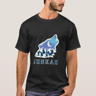 Alaska Northern Lights Inside A Wolf Juneau Outdoo T-Shirt
