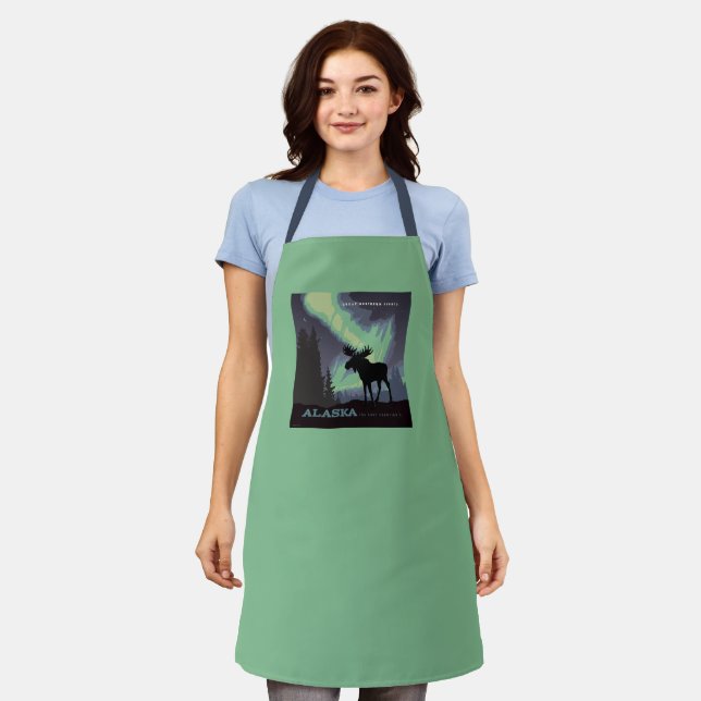 Alaska | Northern Lights Moose Apron (Worn)