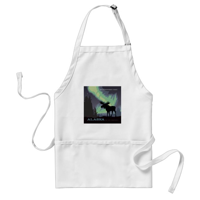 Alaska | Northern Lights Moose Standard Apron (Front)