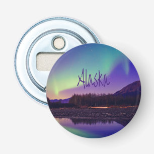 Alaska Northern Lights Mountains Lake Bottle Opener