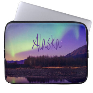 Alaska Northern Lights Mountains Lake Laptop Sleeve