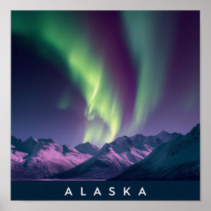 Alaska Northern Lights Scenic  Poster