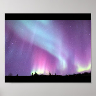 Alaska Northern Lights Sky Night Beautiful Poster