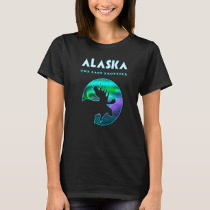 Alaska Northern Lights T Alaskan Moose With Aurora T-Shirt