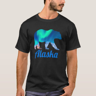 Alaska Northern Retro Lights Retro Bear Men Women T-Shirt