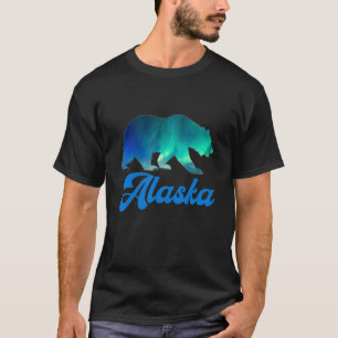 Alaska Northern Retro Lights Retro Bear Men Women T-Shirt