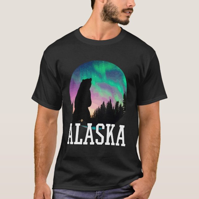 Alaska Nothern Lights Viewing Vacation T-Shirt (Front)