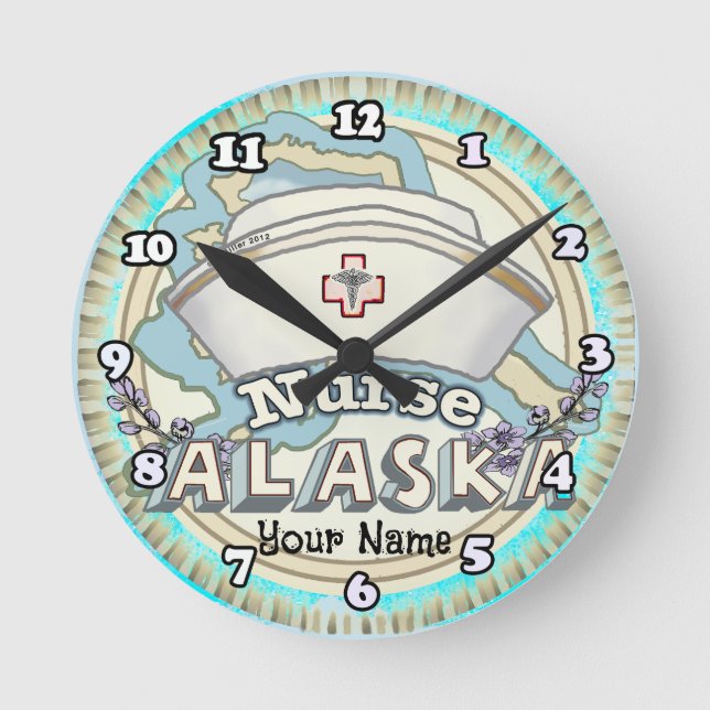 Alaska Nurse Round Clock (Front)