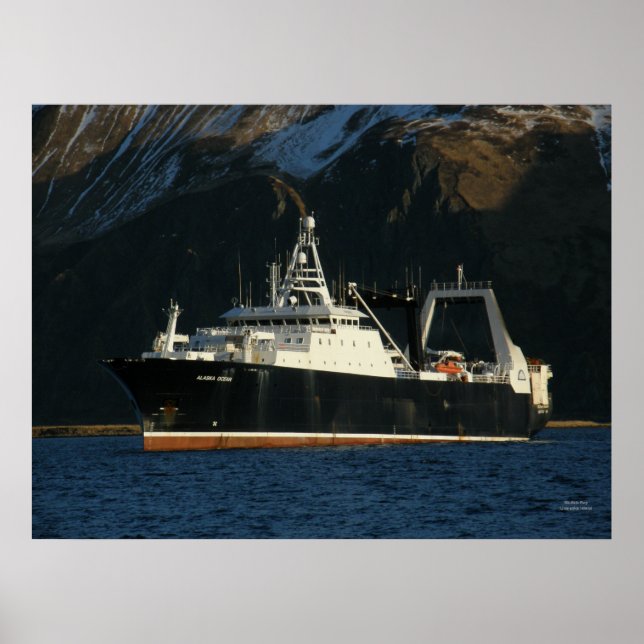 Alaska Ocean, Factory Trawler in Dutch Harbour, AK Poster (Front)
