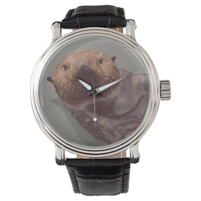 Alaska Otter Photo Designed Elegant Watch (Front)