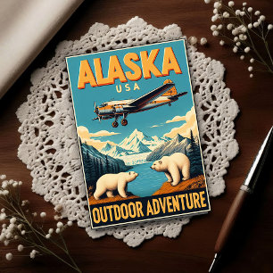 Alaska Outdoor Adventure Vintage Travel Postcard