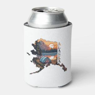 Alaska Outline Camping Can Cooler