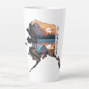 Alaska Outline Camping Latte Mug
