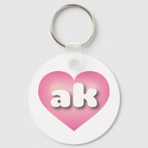 Alaska pink fade heart - I love ak Key Ring
