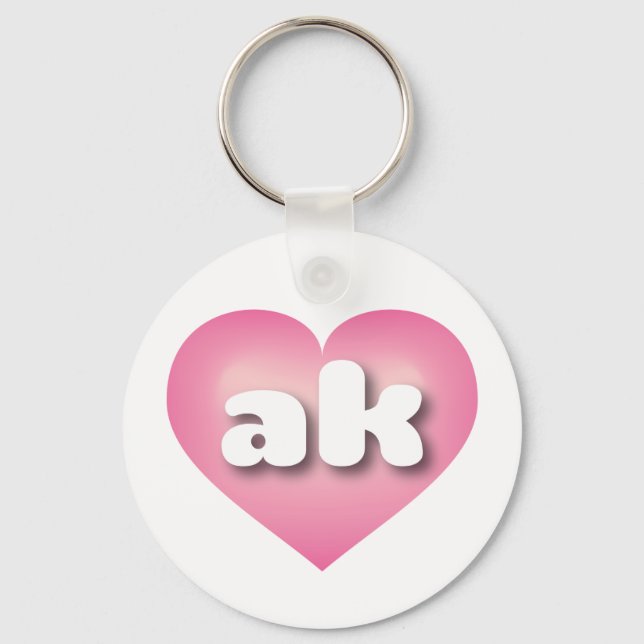Alaska pink fade heart - I love ak Key Ring (Front)